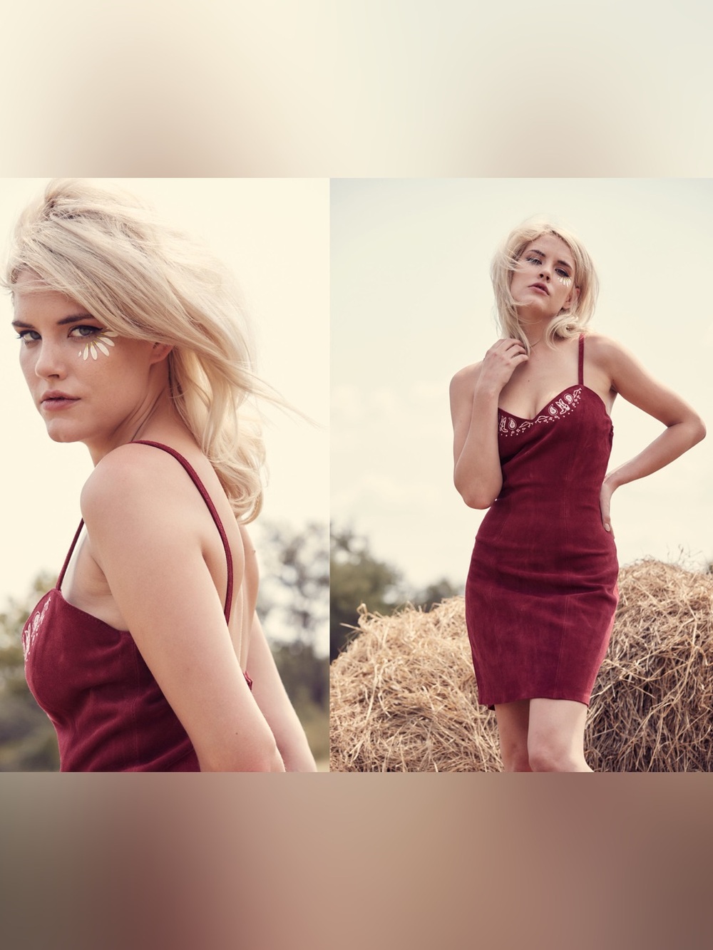 Understated Leather Burgundy Mini Slip Dress
